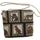 Vintage Doodle Bags Tapestry Purse Leopard Cheetah Lion Portraits Zip Close