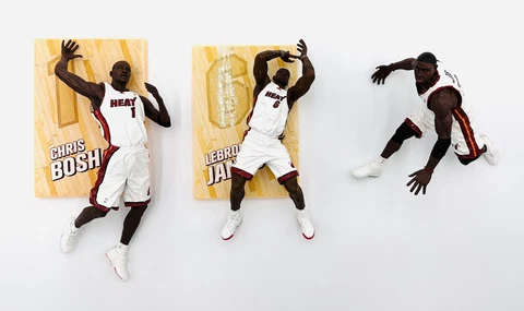 2007-2011 NBA Properties Miami Heat Lebron James Chris Bosh Dwayne Wade Figures Cover