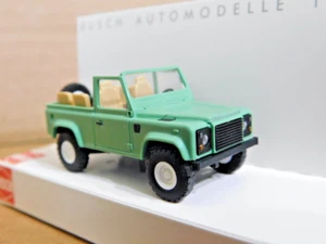 Busch 54391 1/87 Land Rover Defender 1990 Light Green Open Roof NIB - Picture 1 of 5