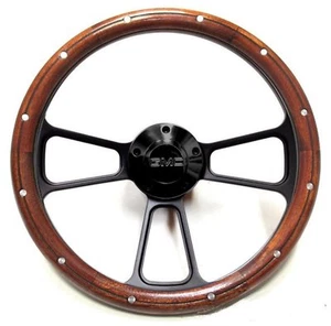 1981-1991 GMC Pick Up Truck Mahogany & Billet Full Steering Wheel Boss Kit - Foto 1 di 20