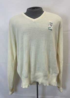 Vintage LOGO 7 Miami Dolphins Logo Ivory Acrylic Sweater Size XL NFL Football FS - Image 1 of 4