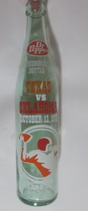 Dr pepper Texas Vs Oklahoma Oct 13, 1973 State Fair 10 oz Bottle empty - Picture 1 of 8