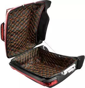 King Tour Pack Forros Costura Hilo Naranja Touring Pak Insertos Aptos para Harley - Imagen 1 de 12