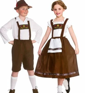 Niño BÁVARO NIÑO o NIÑA Oktoberfest Cerveza Alemán Disfraz Conjunto Elegante Vestido - Imagen 1 de 3