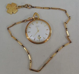 VTG Lanco Flying Saucer 15 Jewels Automatic Pocket Watch w/Date Swiss Made - Picture 1 of 5