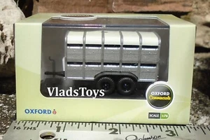 Oxford Commercial Diecast 1/76 Scale Livestock Trailer - Grey / White 76FARM001 - Picture 1 of 6