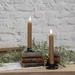 Primitive Country 7" 3D Flame 2 pz candela conico beige timer 6 ore - Foto 1 di 4
