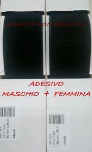 1 metro Nastro a strappo ADESIVO NERO velcro da 5 cm completo Hook+Loop - Imagen 1 de 1