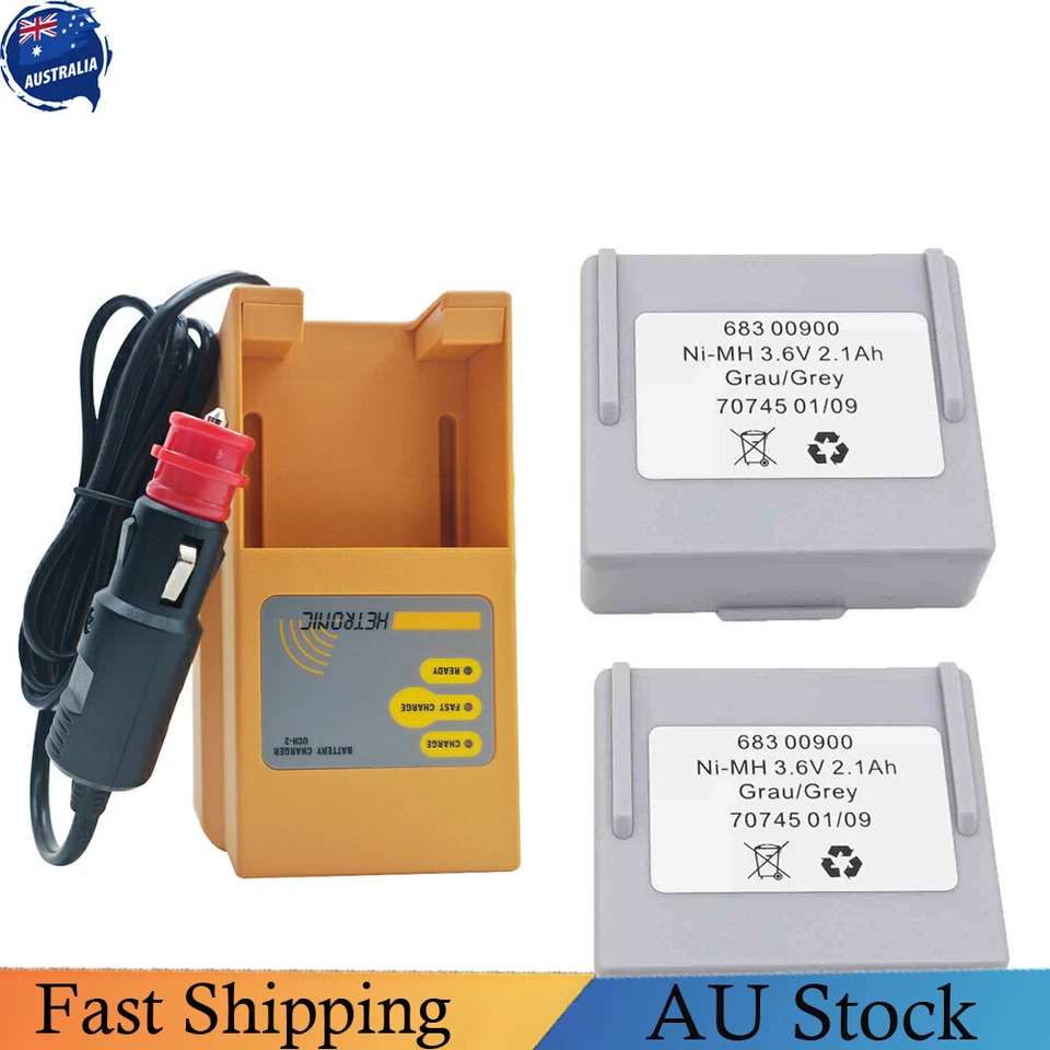 2x 68300900 Battery For HETRONIC Remote + 1 x Hetronic UCH-2 Battery Charger 24V - image 1 of 4