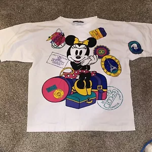 CAMICIA VINTAGE ANNI '90 DISNEY WORLD EPCOT CENTER MINNIE TAGLIA LARGE OTTIME CONDIZIONI - Foto 1 di 6