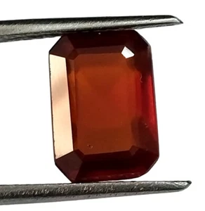 Emerald Cut Natural Hessonite Garnet 3.45 CT Untreated Faceted Stone 10.4X7.3 mm - Picture 1 of 6
