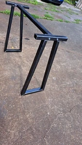 TRAP DESIGN METAL TABLE FRAME RETRO INDUSTRIAL STEEL DESK BAR BREAKFAST ISLAND - Picture 1 of 8