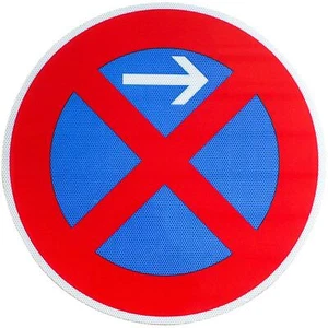 Original RA2 Verkehrsschild 283-21 Halteverbot Anfang Links Verkehrszeichen RAL - Bild 1 von 3