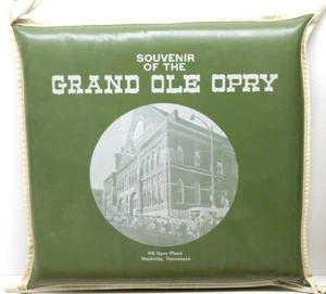 Vintage Grand Ole Opry Souvenir Sitzkissen Opryland Vergnügungspark Avocado Grün - Bild 1 von 4
