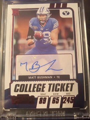 2021 Panini Contenders Draft Picks - College Ticket Autographs Matt Bushman #171 - Image 1 of 2