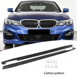 2X For 2019-2024 BMW G20 G28 3-Series M Sport Side Skirts Extension Carbon Fiber - Bild 1 von 15