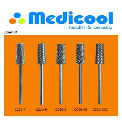 Broca de uñas de gel UV CC20 Medicool acrílico 3/32" barril grande corte bidireccional Foto 1 de 2