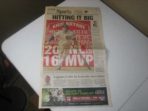 18. NOVEMBER 2016 CHICAGO DAILY HERALD HIT IT BIG KRIS BRYANT NL MVP - Bild 1 von 4
