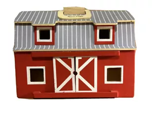 Melissa & Doug Fold And Go Two Story Red Wooden Barn Stable Toy BARN ONLY - Picture 1 of 23