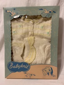 RARO Años 50/60 ""BabyKnit"" Calcetín Tejido Niño Gorro Suéter Set en Caja Original - Imagen 1 de 12