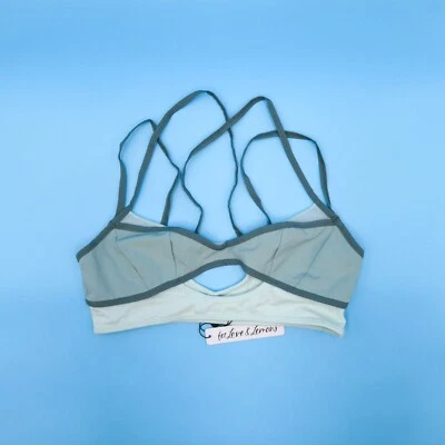 Nuevo top de bikini de natación For Love & Lemons XL verde tono forrado recorte push-up halter Foto 1 de 4