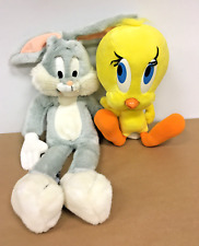 Vintage Looney Tunes 22" Bugs Bunny Floppy Plush & 14" Tweety Bird