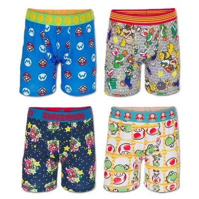 Kid Boys' Super Mario 4pk Underwear  Size 4,6,8,10 - Image 1 of 4