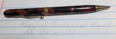 Lápis mecânico vintage WearEver década de 1930-40 1,1 mm chumbo vermelho/preto - Imagem 1 de 4