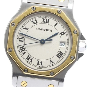 CARTIER Santos Octagon LM W2001583 Date beige Dial Quartz Men's Watch_913458 - Picture 1 of 6