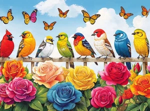 Cross & Glory - Uccellini e Fiori - Puzzle 1000 Pezzi per Adulti | Co... - Foto 1 di 9