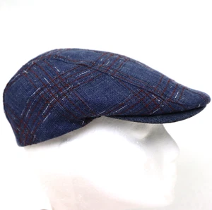 Drivers Flat Cap Golf Blue Used Italian chapellerie pochat annecy SZ 57 US 7-1/8 - Picture 1 of 12