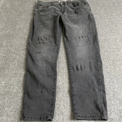 VTG Akademiks Jeans Men Black Faded Denim Stretch Jeanius Streetwear Pants 32x30 - Image 1 of 4