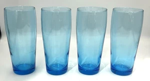4 Cristar Sky Blue Bilbao Cooler Water Glass Tumbler Turquoise Aqua 6.5" T 16 oz - Picture 1 of 8