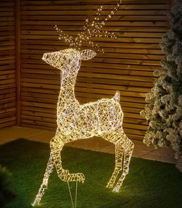 Xmas Reindeer 1.3M White Metal Flexibrights 1880 LEDs White / Warm White - Picture 1 of 3