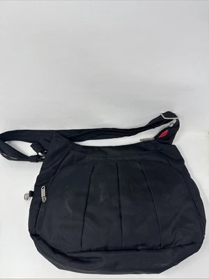 Travelon 钱包 斜挎包 松弛 水饺包 黑色 尼龙 14x11 大号 托特包 Adj。 — 第 1/4 张图片