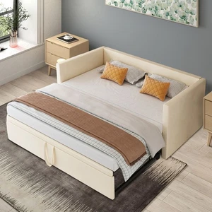 Schlafcouch ausziehbares Sofa Bettgestell Tagesbett 90/180x200 cm Polsterbett - Bild 1 von 12