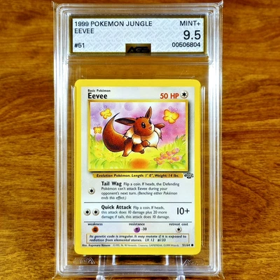 Pokemon Jungle Series Unlimited Eevee 51/64 AGS Mint+ 9.5 Common 1999 - Image 1 of 4