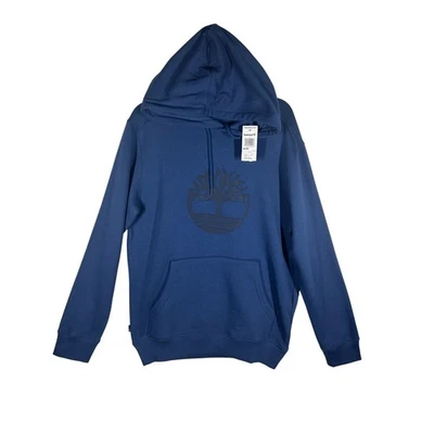 Timberland Sudadera con Capucha Para Hombres Talla Mediana Azul Marino Pullover Sudadera Logo Árbol NUEVO Foto 1 de 4