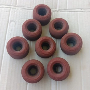 8er Set Vintage Sure-Grip Aerobic Rollschuhe Rollen rot selten Rarität 2,25"D 1,5"W - Bild 1 von 13