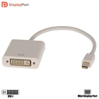 Mini Display Port DP Thunderbolt to DVI Adapter Cable Gold MacBook Air Mac Pro  - Image 1 of 2