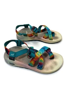 Chaco Womens Sandals Size 9 Rainbow Tie Dye Strappy Flat Hiking Waterproof USA - Picture 1 of 18