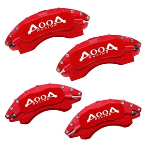 Cubiertas de pinza de carreras AOOA rojas con logotipo blanco cubiertas de pinza de freno aptas para C... - Imagen 1 de 5