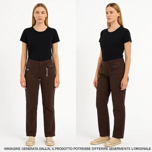 Armata Di Mare Pantaloni Da Donna Marrone Gamba Dritta In Cotone Taglia Medium - Picture 1 of 8