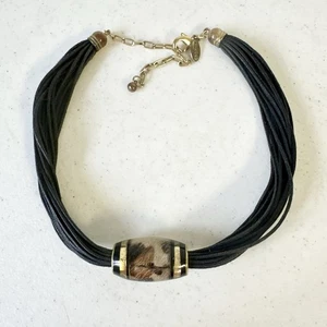 Collana con ciondolo grosso Chicos 16”-20” corda oro leopardo ghepardo stampa animale - Foto 1 di 5