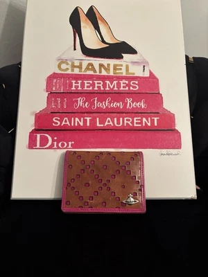 1990's era leather with orb print and canvas underneath - Image 1 of 4