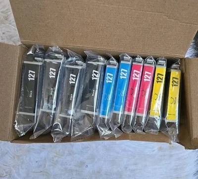 T127 10pk Ink For NX530 625 WF-3520 WF-3530 WF-3540 WF-7010 WF-7510 7520 545 645 - Image 1 of 3