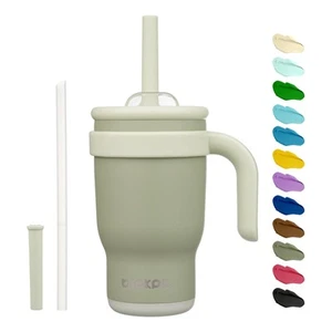 14 OZ Insulated Travel Tumbler with Handle and Straw, Stainless Steel Water B... - Picture 1 of 6
