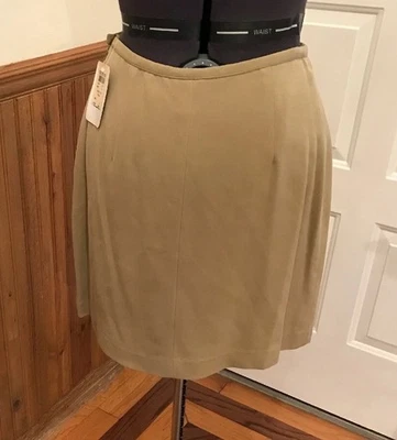 全新带标签 69 美元国际 CONCEPTS I.N.C 100% 真丝短棕褐色骆驼裙女式 8 — 第 1/4 张图片