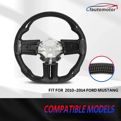 Volante de fibra de carbono Hydro Dip para Ford Mustang GT 2010-2014 negro completo Foto 1 de 4