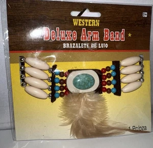 Native American Faux Turqouise Western Deluxe Arm Band Costume Accsesory - Picture 1 of 3